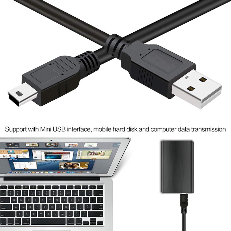 SaiTech IT 2 Pack USB 2.0 A to Mini 5 pin B Cable for External HDDS/Camera/Card Readers/MP3 Player-Black -35cm(1 feet) - Image 4